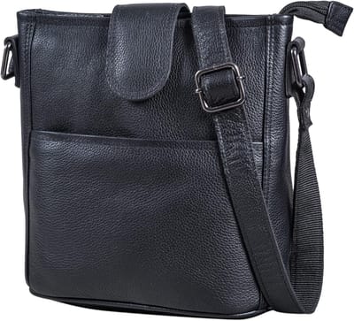 Schoudertas Dames - Handtas Shopper - Dagelijks Gebruik - Echt Leer - 24x23x6 cm - Zwart