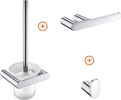 Toilet accessoires set chroom ovaal