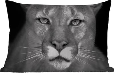 Buitenkussens - Tuin - Panter - Wilde dieren - Zwart - Wit - 50x30 cm