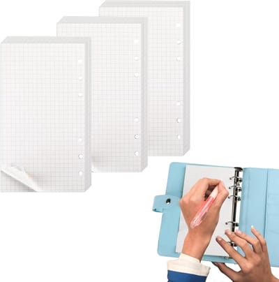 EGoods - Navulpapier A6 135 vellen geruit notitieboek navulbaar 6 gaten ringband inlegstukken dagboek schets