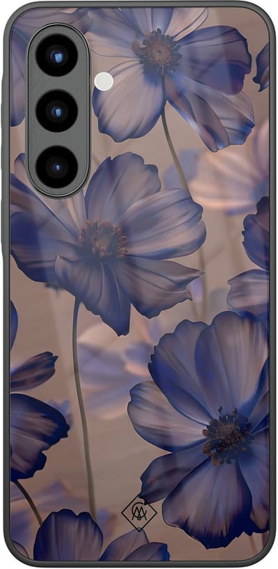 Casimoda® hoesje - Geschikt voor Samsung Galaxy A57 - Twilight Petals - Luxe Hard Case Zwart - Backcover telefoonhoesje - Paars