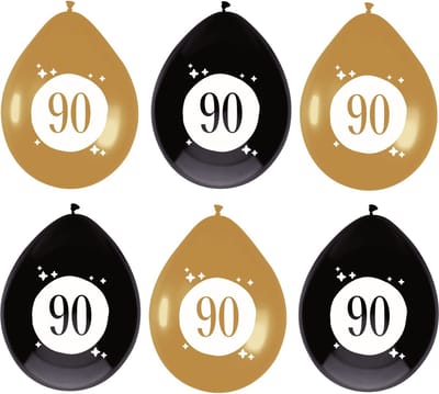Haza Ballonnen - 90 jaar - leeftijd verjaardag - 6 stuks - 30 cm - versiering