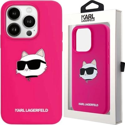 Karl Lagerfeld Silicone Choupette Head MagSafe case for iPhone 15 Pro - pink