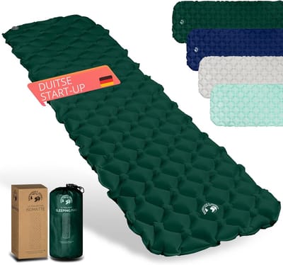 Backpacker's Journey Isomat Camping Matras Outdoor Luchtmatras, Ultralicht met Kleine Pakmaat, Ideaal voor Wandelen, Kamperen en Outdoor (Donkergroen)