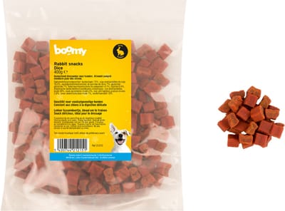 Boomy Mini Trainers - Zachte hypoallergene hondensnacks - Kleine hondensnoepjes voor trainingen of tussendoortje - Konijn smaak - 400g
