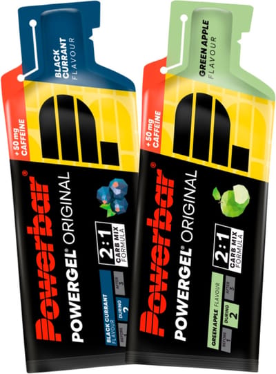 Powerbar Energiegels | Powergel Original | mix van verschillende smaken (met cafeïne) 24x41g