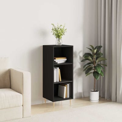 vidaXL - Dressoir - 34,5x32,5x90 - cm - bewerkt - hout - zwart