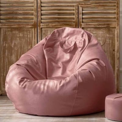 Zitzakhoes Kunstleer - Ongevulde Poef - Buiten Loungen - Waterafstotend Materiaal - 33 Meter - Bonen Roze