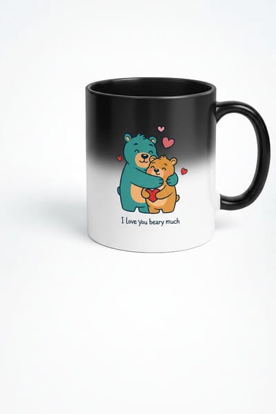 Magische Mok "I Love You Beary Much" met Knuffelende Beren - Liefdescadeau