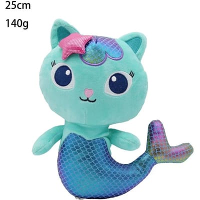 Gabby's Poppenhuis Pluche Speelgoed 8 Stijlen Zeemeermin Kat Knuffeldieren Kinder Verjaardag Kerst Cadeau Zachte Pluche Pop blue