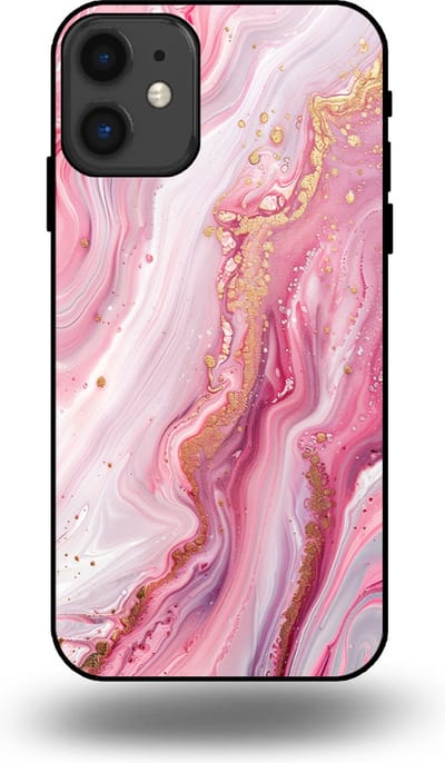 Smartphonica Telefoonhoesje geschikt voor iPhone 11 met marmer opdruk - TPU backcover case marble design - Roze geschikt voor iPhone 11