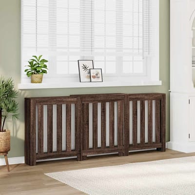 vidaXL Radiatorombouw 205x21,5x83,5 cm bewerkt hout bruin eikenkleurig