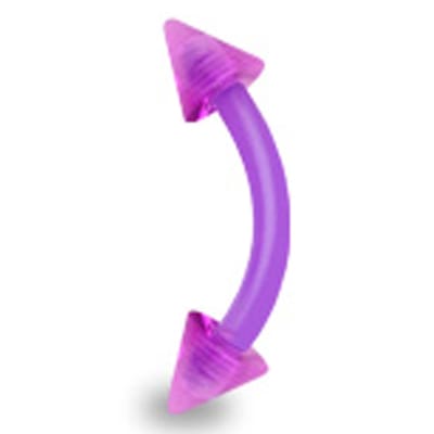 Piercing flexibel UV spikes 1.2x8x3 - paars - LMPiercings
