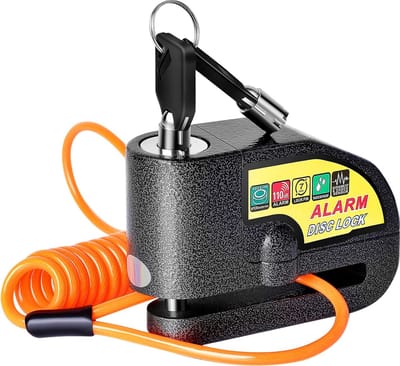 Schijfremslot met Alarm - Schijfremslot - Motorslot - Remschijfslot Alarm - Motor Alarm Sirene - Remschijfslot met 15M kabel & draagtas - voor motorfiets,fiets - Zwart