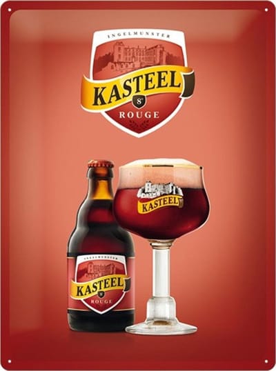 Ingelmunster Kasteel Rouge Metalen wandbord in reliëf 30 x 40 cm