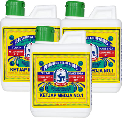 Kaki Tiga® | 3 x 500ml Sojasaus K3 | voor vlees & sauzen | wokken | voordeelpak