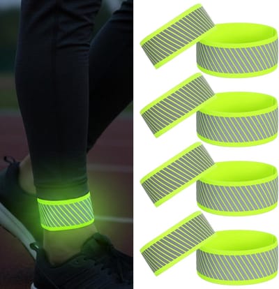 8 stuks broekklemmen, 40 cm, elastische reflectorband, elastische broekbescherming, fiets met klittenbandsluiting, voor nachtritten, autorijden, joggen, wandelen