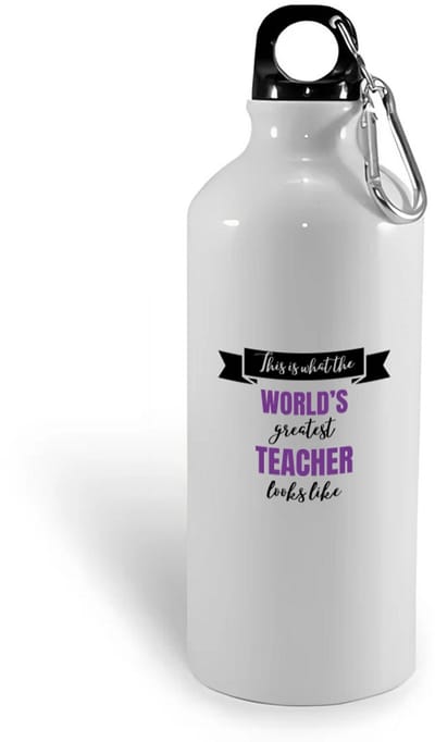 Hacebo® - Greatest teacher looks like waterfles - Leraar - beste leraar - school - verjaardagscadeau - afscheidscadeau - kado - gift - geschenk - water fles - 400ML