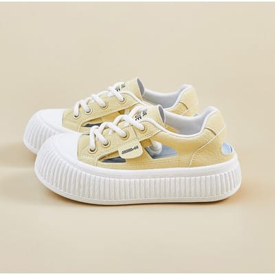 Zomer Witte Schoenen Nieuwe Stijl van Vrouwelijke Studenten Hol Ademend Dikke Zool Verhoogde Casual Schoenen 40 white