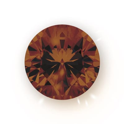 Quiges - Eligo Verwisselbaar Glas geslepen 8 mm Rond Zirkonia Bruin voor Zilveren Ring - 8 mm - ER8R015
