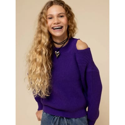 Looxs Revolution 2531-5319 Truien & Vesten Meisjes - Sweater - Hoodie - Vest- Paars - Maat 128