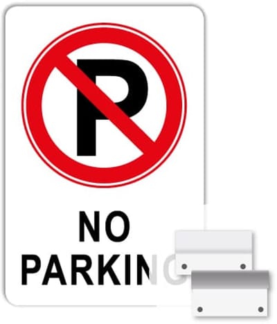 Bord No parking - Weerbestendig Aluminium - 40x60 cm - Bevestiging: Met muur-/ wandmontage beugels
