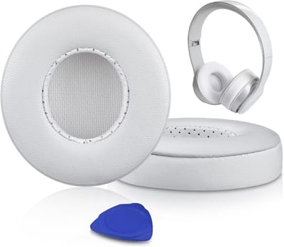 Dailygoods - SoloWIT® Lamsleren Oorkussens Vervanging voor Beats Solo 2 & Solo 3 Draadloze On-Ear Hoofdtelefoons, Solo2 Solo3 Earpads Cushions met Schuim met Hoge Dichtheid, Extra Dikte