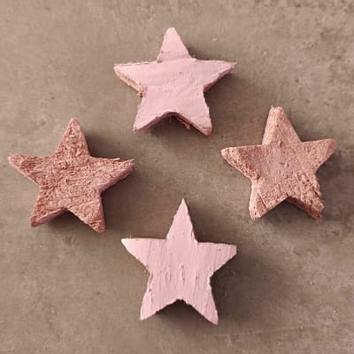 Coconut Star 5 Cm Pink 100 pcs - kerstdecoratie voor binnen - kerst - stukjes - decoratie - kerstster - kokos - coco - ster