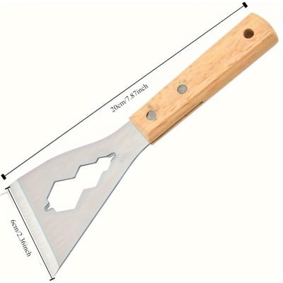 1 Roestvrijstalen Plamuurmes met Houten Handvat Dik Schraapgereedschap voor Reiniging, Olieverwijdering Voor Kamer- en Kelderonderhoud, Reinigingsgereedschap beige