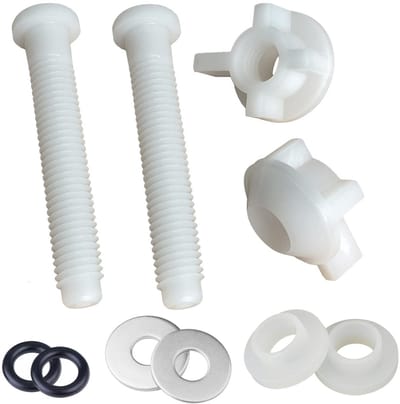Reserveschroeven WC-bril - Bevestigingsset - Badkamer Reparatie - Universele Pasvorm - 2 stuks - Wit