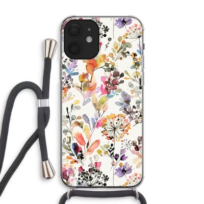 Case Company® - Hoesje met koord geschikt voor iPhone 12 hoesje met Koord - Wilde grassen - Telefoonhoesje met Zwart Koord - Bescherming aan alle Kanten en Over de Schermrand