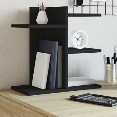vidaXL - Bureau - organiser - 42x21,5x42 - cm - bewerkt - hout - zwart
