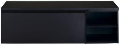 Frozen Badmeubelset 140 cm - Greeplijst in Kleur - Wastafel Regaalkast met Bovenblad Zwart Mat