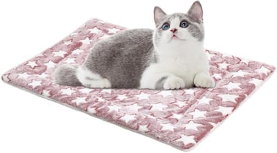 Warm Huisdierbed - Kattenkussen Mat - Zelfverwarmend Comfort - Geen Elektriciteit Nodig - 35 x 20 cm - Roze Wit