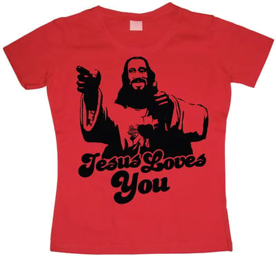 Hybris Dames-T-shirt ‘Jesus Loves You’ Girly SH-5-10664-H19-2