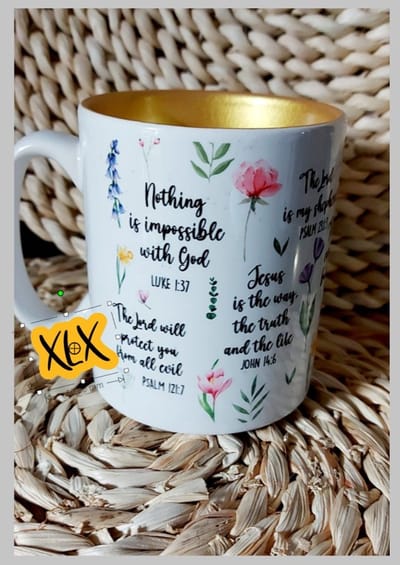 Bedrukte mok met bijbelse teksten, Mok met tekst, Bedrukte mok, Cadeau, Geloof, XLX®