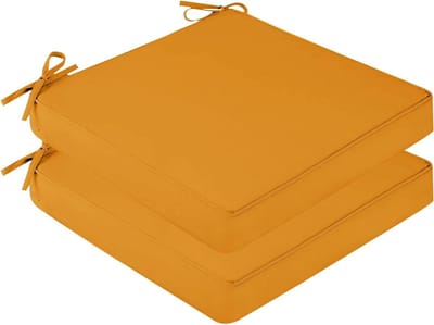 Tuinstoelkussens - Zitkussens - Buiten Zitten - Waterafstotend - 48x48x8 cm - Geel