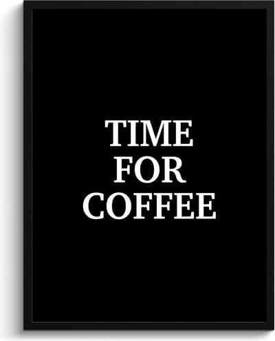 Fotolijst inclusief poster - Posterlijst 60x80 cm - Posters - Quotes - Letters - Koffie - Zwart - Foto in lijst - Keuken decoratie muur - Wanddecoratie accessoires - Muurdecoratie - Schilderijen