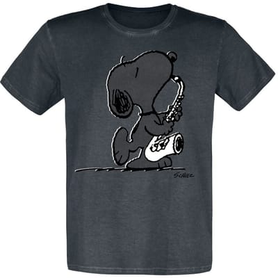 Peanuts T-shirt - Snoopy - S tot 4XL - voor Mannen - zwart