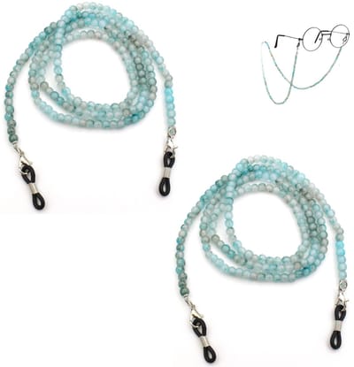 Brillenketting – Anti-verlies brillenkoord – Set van 2 – Verstelbaar antislipkoord met kralen – Decoratieve brillenketting – Geschikt voor brillen, mondkapjes en zonnebrillen
