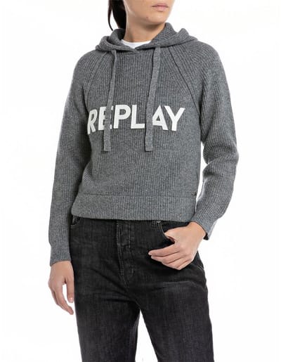 Replay Dk3560.000.g22726 Hoodie Grijs 2XS Vrouw