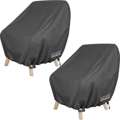 Tuinstoelhoezen Set - Loungekussen Beschermers - Buitenmeubels Beschermen - Waterdicht Ademend Materiaal - 89x80x86cm - Zwart