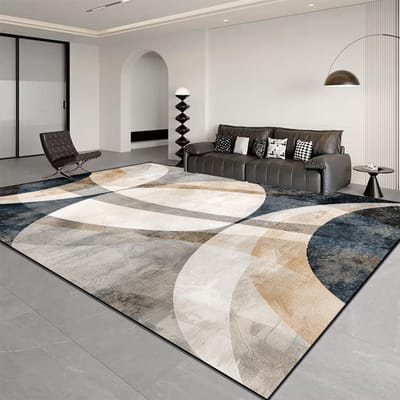 Tapis à Rayures Nordic Light Luxury pour Décoration de Salon Tapis Doux Facile à Nettoyer pour Chambre à Coucher Grande Surface Tapis de Sol Orange Marron 60*90cm