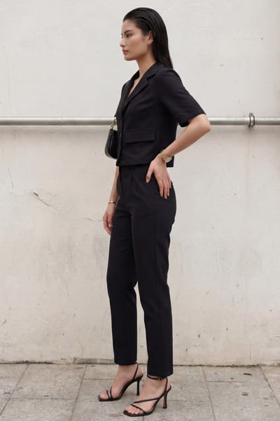 Shirt met Zakdetail & Broek Twee-Delige Set