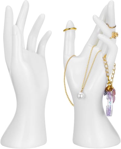 2 Stuks Handpop Mannequin Ringhouder in Handvorm voor Armbanden en Ringen - Decoratieve Tafelhouder voor Sieraden en Accessoires