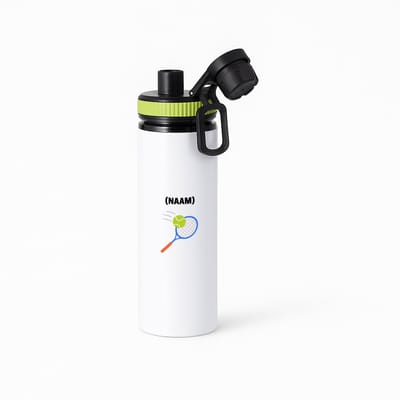 Hacebo® - Tennis met eigen naam waterfles met draaidop groen - Tennis - Tennisser - Sport - water fles - 850ML