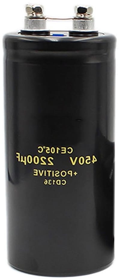 Elektrolytische Condensator - Energie Opslag Component - Voedingssystemen Stabiliseren - Hoge Capaciteit Boutontwerp - 2200UF 450V - Zilver