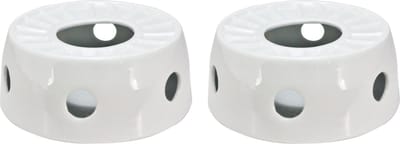 Svenska Living Rechaud - 2x - warmhoudplaat - porselein - wit - 16 x D14 cm