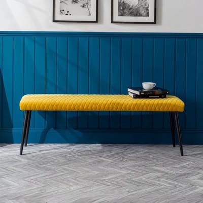 Luxe lage bank Mosterd - moderne fluwelen stijl voor elke eethoek