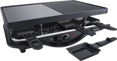 Steba RC28 - Gourmetset - tweezijdige grillplaat - Grill oppervlakte met grillpatroon en gladde zone - 8 personen - 1400 Watt
